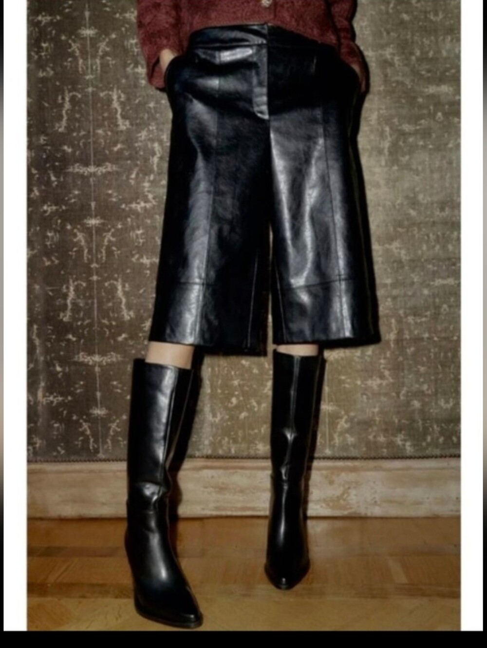 ZARA FAUX LEATHER LONG SHORTS
